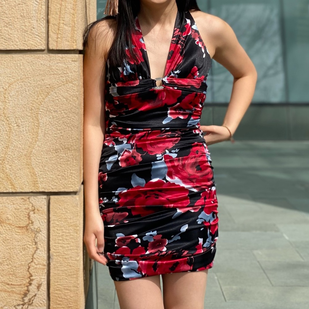 Windsor ruched floral dress.
